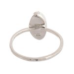 Amazonite cocktail ring, 'Tranquility Lake' - Sterling Silver and Amazonite Cocktail Ring From Peru