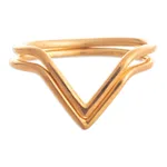 18K gold plated cocktail rings, 'Wedding Dreams' (pair) - 18K Gold Plated Cocktail Rings with V Pattern (Set of 2)