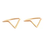 18K gold plated cocktail rings, 'Wedding Dreams' (pair) - 18K Gold Plated Cocktail Rings with V Pattern (Set of 2)
