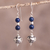 Lapis lazuli dangle earrings, 'Colonial Elegance' - Dangle Earrings with Lapis Lazuli and Sterling Silver Beads thumbail