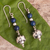 Lapis lazuli dangle earrings, 'Colonial Elegance' - Dangle Earrings with Lapis Lazuli and Sterling Silver Beads (image 2b) thumbail