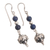 Lapis lazuli dangle earrings, 'Colonial Elegance' - Dangle Earrings with Lapis Lazuli and Sterling Silver Beads (image 2c) thumbail