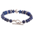 Lapis lazuli beaded bracelet, 'Deep Blues' - Lapis Lazuli and Sterling Silver Beaded Bracelet From Peru (image 2b) thumbail