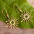 Gold plated sterling silver dangle earrings, 'Geometric Sun' - 18K Gold Plated Sterling Silver Sun Motif Earrings From Peru (image 2b) thumbail