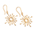 Gold plated sterling silver dangle earrings, 'Geometric Sun' - 18K Gold Plated Sterling Silver Sun Motif Earrings From Peru (image 2c) thumbail