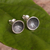 Sterling silver stud earrings, 'Etched Starlight' - Sterling Silver Stud Earrings with Cup Form from Peru