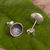 Sterling silver stud earrings, 'Etched Starlight' - Sterling Silver Stud Earrings with Cup Form from Peru
