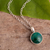 Chrysocolla pendant necklace, 'Blue Green World' - Blue-Green Chrysocolla and Sterling Silver Pendant Necklace (image 2b) thumbail
