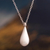 Sterling silver pendant necklace, 'Glowing Teardrop' - Classic Teardrop Pendant and Cable Chain in Sterling Silver thumbail