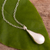 Sterling silver pendant necklace, 'Glowing Teardrop' - Classic Teardrop Pendant and Cable Chain in Sterling Silver (image 2b) thumbail