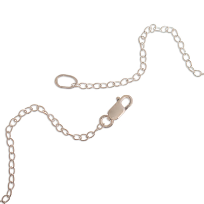 Halskette mit Anhänger aus Sterlingsilber - Abgerundete Stern-Anhänger-Halskette aus Sterlingsilber aus Peru