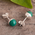 Chrysocolla stud earrings, 'Amazon Colors' - Blue-Green Chrysocolla Stud Earrings in Sterling Silver (image 2c) thumbail