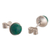 Chrysocolla stud earrings, 'Amazon Colors' - Blue-Green Chrysocolla Stud Earrings in Sterling Silver (image 2d) thumbail