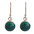 Sterling silver dangle earrings, 'Blue Green World' - Blue-Green Chrysocolla Dangle Earrings in Sterling Silver thumbail