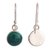 Sterling silver dangle earrings, 'Blue Green World' - Blue-Green Chrysocolla Dangle Earrings in Sterling Silver (image 2e) thumbail