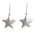 Sterling silver dangle earrings, 'Twin Stars' - Sterling Silver Five Pointed Star Sterling Silver Earrings thumbail