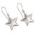 Sterling silver dangle earrings, 'Twin Stars' - Sterling Silver Five Pointed Star Sterling Silver Earrings (image 2c) thumbail