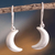Sterling silver dangle earrings, 'Facing Moons' - Sterling Silver Crescent Moon Dangle Earrings from Peru (image 2) thumbail