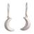 Sterling silver dangle earrings, 'Facing Moons' - Sterling Silver Crescent Moon Dangle Earrings from Peru thumbail