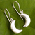 Sterling silver dangle earrings, 'Facing Moons' - Sterling Silver Crescent Moon Dangle Earrings from Peru (image 2b) thumbail