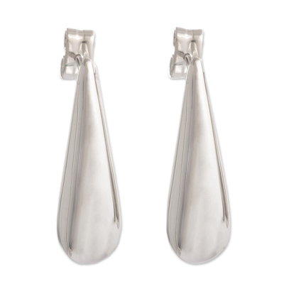 Handmade Andean Sterling Silver Rain Drop Earrings from Peru