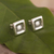 Sterling silver stud earrings, 'Enigmatic Geometry' - Square and Dot Sterling Silver Stud Earrings from Peru thumbail