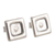 Sterling silver stud earrings, 'Enigmatic Geometry' - Square and Dot Sterling Silver Stud Earrings from Peru (image 2a) thumbail
