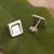 Sterling silver stud earrings, 'Enigmatic Geometry' - Square and Dot Sterling Silver Stud Earrings from Peru (image 2b) thumbail