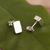Sterling silver stud earrings, 'Classic Rectangle' - Sterling Silver Stud Earrings with Classic Brick Shapes (image 2b) thumbail