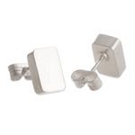 Sterling silver stud earrings, 'Classic Rectangle' - Sterling Silver Stud Earrings with Classic Brick Shapes