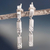 Sterling silver dangle earrings, 'Double Light' - Sterling Silver Dangle Earring Set in Two Parts From Peru thumbail