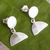 Sterling silver dangle earrings, 'Full Moon Coming' - Sterling Silver Dangle Earrings With Half and Full Circles (image 2b) thumbail