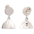 Sterling silver dangle earrings, 'Full Moon Coming' - Sterling Silver Dangle Earrings With Half and Full Circles (image 2c) thumbail