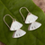 Sterling silver dangle earrings, 'Falling Fans' - Sterling Silver Dangle Earrings With Double Fan Design (image 2b) thumbail