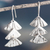 Sterling silver dangle earrings, 'Triple Fan' - Sterling Silver Dangle Earrings with Triple Fan Design thumbail