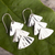 Sterling silver dangle earrings, 'Triple Fan' - Sterling Silver Dangle Earrings with Triple Fan Design (image 2b) thumbail