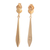 Gold-plated dangle earrings, 'Looking Back' - 18K Gold Plated Slender Dangle Earrings From Peru (image 2c) thumbail