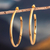 Gold plated half hoop earrings, 'Peruvian Circles' - 18K Gold Plated Classic Half Hoop Earrings from Peru (image 2b) thumbail
