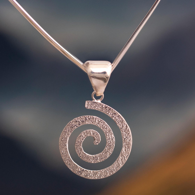 Sterling silver pendant necklace, Infinite Spiral