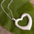 Collar colgante de plata esterlina - Collar con colgante de corazón en plata de primera ley con acabado satinado