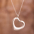 Sterling silver pendant necklace, 'Errant Heart' - Sterling Silver Heart Pendant Necklace with Bright Finish (image 2) thumbail