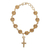 Cultured pearl rosary bracelet, 'Decennary' - Gold Filigree Decennary Rosary Bracelet with Cross and Pearl (image 2a) thumbail