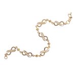 Gold plated filigree link bracelet, 'Beaded Infinity' - 21K Gold Plated Silver Chain Bracelet with Infinity Symbols