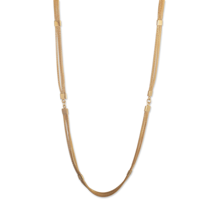Vergoldete Halskette - Halskette aus 21 Karat vergoldetem Silber mit drei verbundenen Ketten