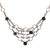 Onyx statement necklace, 'Midnight Soiree' - 925 Sterling Silver and Onyx Multi-Chain Necklace from Peru