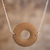 Wood pendant necklace, 'Nature Circle' - Pumaquiro Wood and 925 Sterling Silver Pendant Necklace thumbail