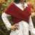 Alpaca blend sweater vest, 'Crisscross Cranberry' - Alpaca Blend Dark Red Crisscross Sweater Vest from Peru thumbail