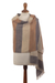 100% alpaca shawl, 'Peruvian Chalina' - 100% Alpaca Earth-Tone Striped Chalina Shawl from Peru