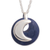 Sodalite pendant necklace, 'Waning Crescent Moon' - Sodalite and Sterling Silver Pendant Necklace with Moon (image 2c) thumbail