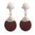 Jasper dangle earrings, 'Volcanic Fire Blossom' - Lava Red Jasper and Sterling Silver Dangle Earrings thumbail